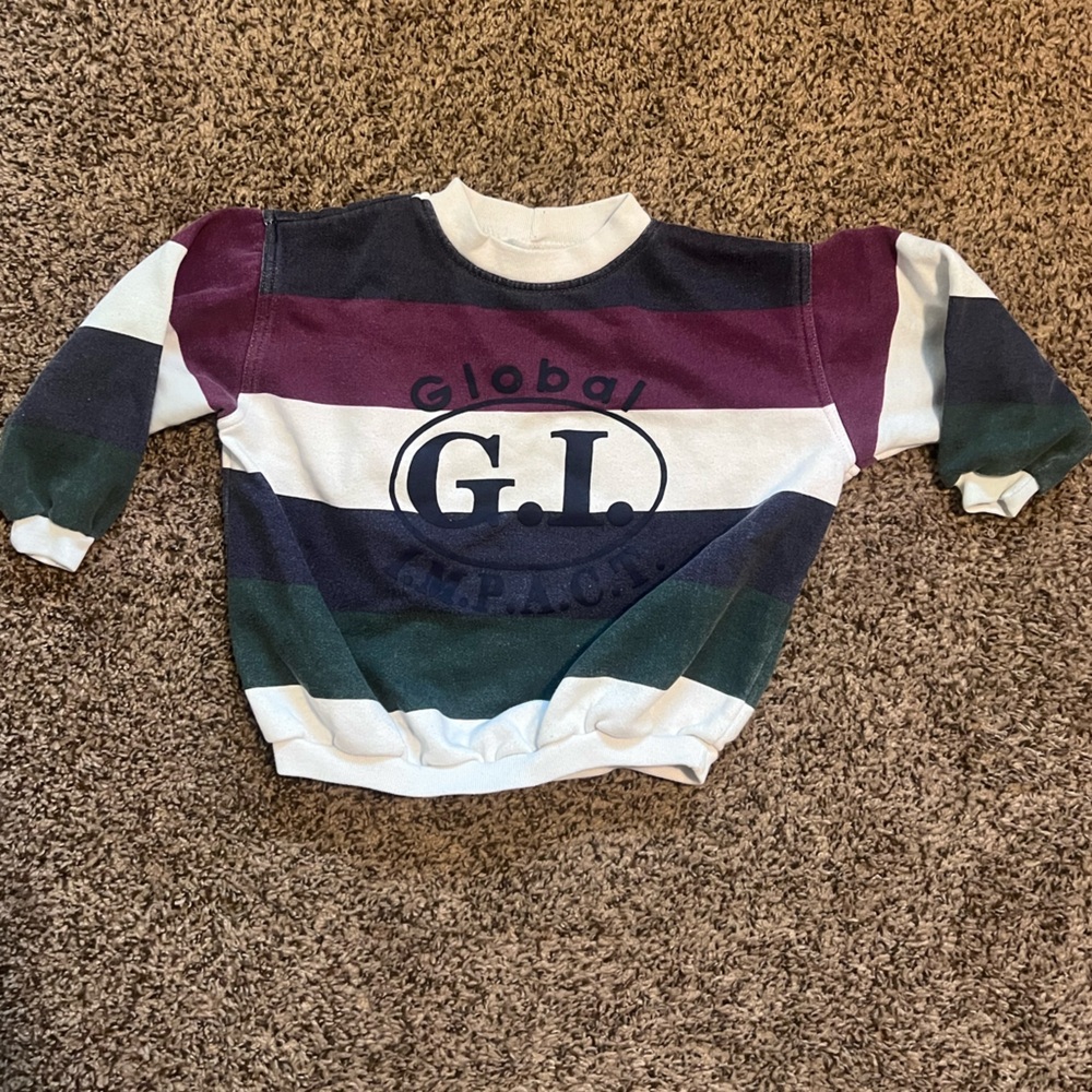 Vintage 90s Pact Kids Striped Shirt - Purple, Green, Blue, White